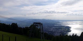 Vistas da montanha Pfänder no Lago Constança